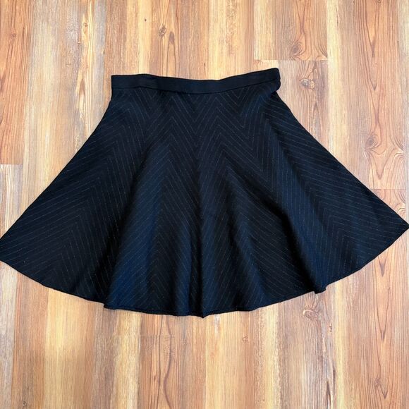 Saks Fifth Avenue Black Lurex A-Line Mini Skirt - Size XL - Picture 3 of 8